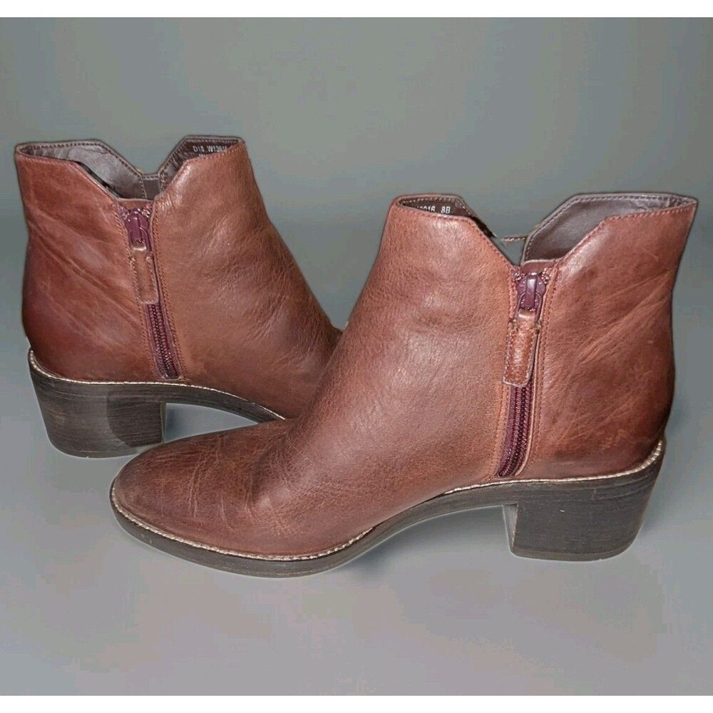 Cole Haan Harrington Grand Leather Buckle Ankle Booties (Brown/Cognac) Sz 8B